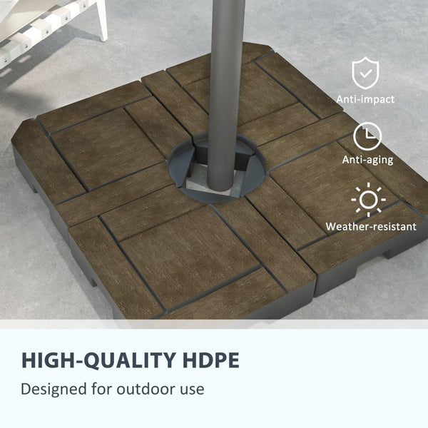 English Elm Outsunny 4 Piece Fillable Umbrella Base Weight Set - Secure Your Offset Umbrella With 175-230 Lbs Capacity! W2225P174206-GIGA