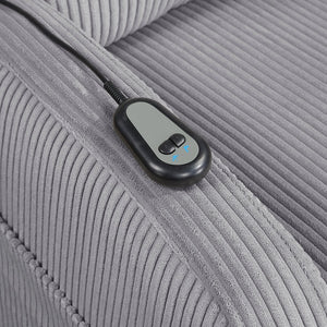 English Elm Contemporary Power Lift Chair Recliner with Plush Corduroy, Foam-Over-Coil Support & Side Pocket Dark Gray 31 L x 29 W x 24 H B011P395830