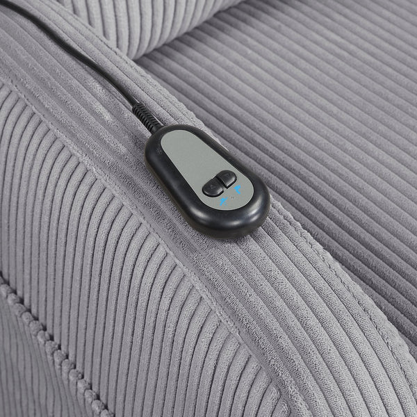 English Elm Contemporary Power Lift Chair Recliner with Plush Corduroy, Foam-Over-Coil Support & Side Pocket Dark Gray 31 L x 29 W x 24 H B011P395830