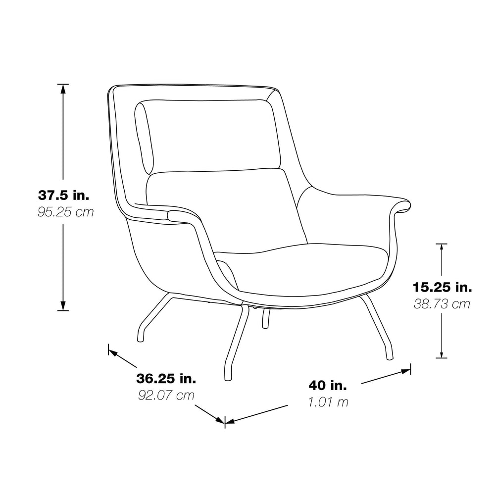 OSP Home Furnishings Adria Armchair  Charcoal/Black