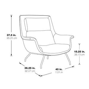 OSP Home Furnishings Adria Armchair  Charcoal/Black