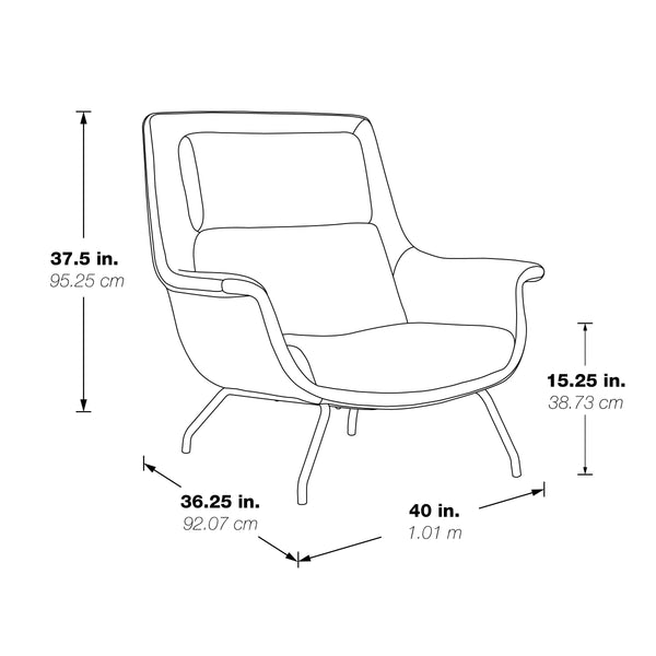 OSP Home Furnishings Adria Armchair  Charcoal/Black