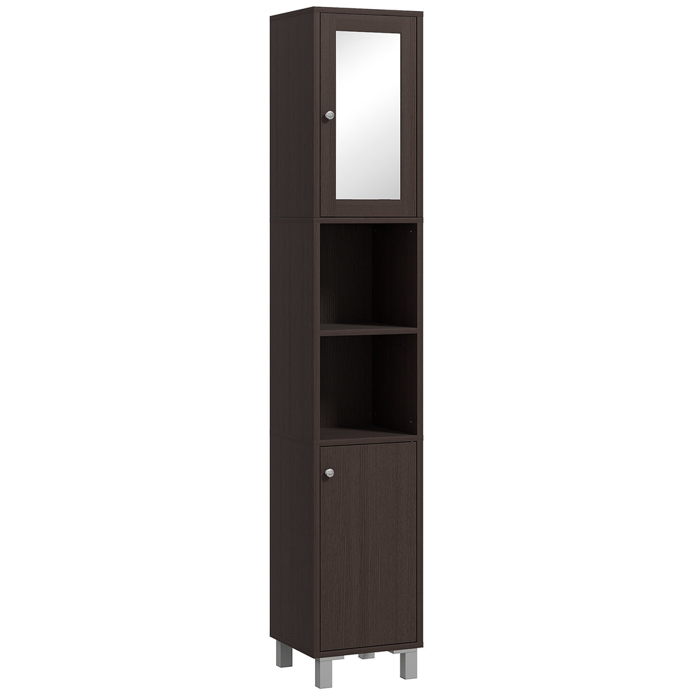 English Elm Kleankin Tall Bathroom Storage Cabinet With Mirror - Stylish Freestanding Tower For Organized Spaces W2225P217002