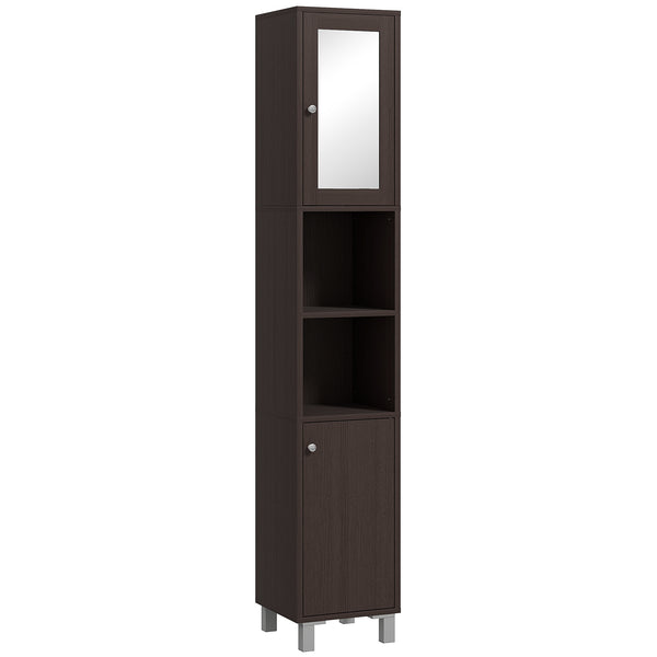 English Elm Kleankin Tall Bathroom Storage Cabinet With Mirror - Stylish Freestanding Tower For Organized Spaces W2225P217002