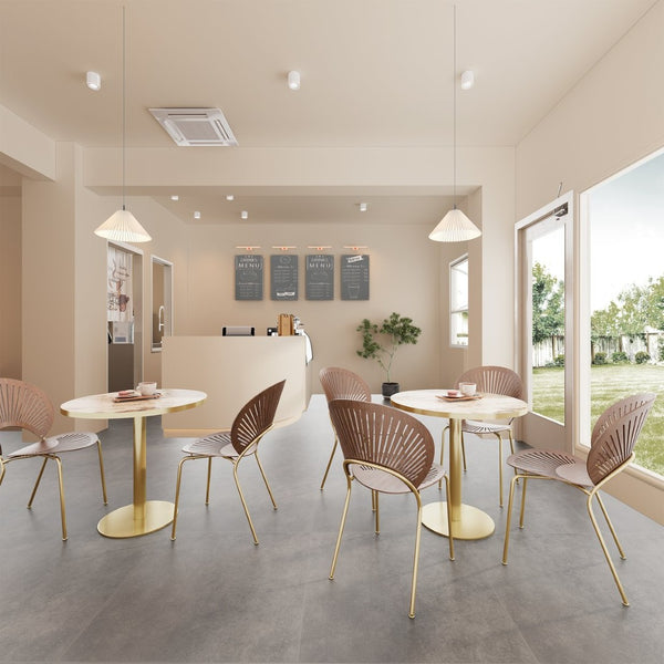 English Elm Round Modern Bistro Table 31.5" With Faux Marble Top, Easy Assembly, Sturdy Metal Base, Sleek Design W3316P346811-GIGA