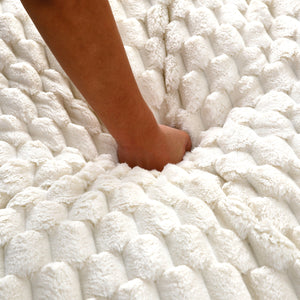 English Elm 51 Compact Comfort Sofa with Turtle Fleece, Sponge Support, Two Pillows, 400lb Capacity for Small Spaces White W3371P326404