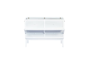 English Elm Queen Murphy Cabinet Bed Solid Pine Build with Usb Charging and Fold Out Desktop White W504S00168