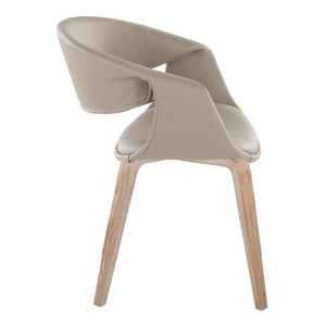 English Elm Upholstered Dining Chairs with Bentwood Legs and Faux Leather Seats Set of 2 B202S02090