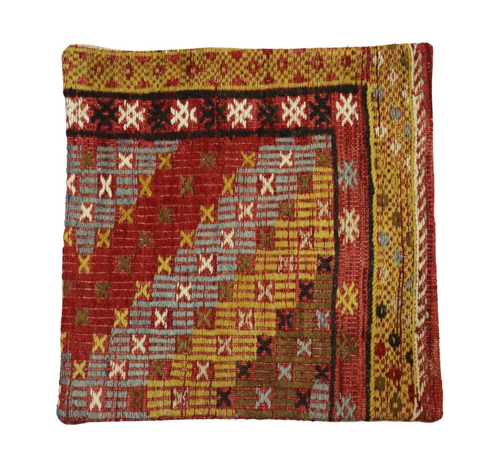 Pasargad Home Vintage Handwoven Kilim Pillow Cover – Unique Multicolor Accent For Stylish Interiors Multi Wool 048783