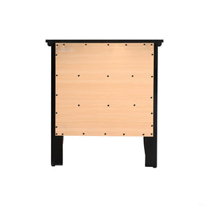 English Elm Chic Black 3-Drawer Nightstand 26"H x 24"W x 18"D — Durable Particleboard, Sleek Modern Casual Accent for Bedroom Storage B078118400