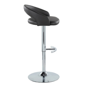 English Elm Adjustable Swivel Barstools Chrome Base Faux Leather Seat Kitchen Counter Set B202S01985