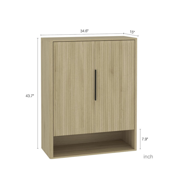 English Elm Shoe Storage Cabinet Wooden Enclosed Organizer with Adjustable Shelves for Entryway W1321P396351