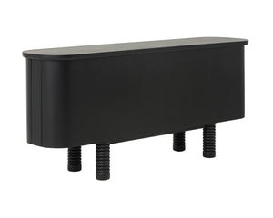 Sunpan Magnus Sideboard - Modern Black Oak Storage Solution With Soft-close Doors & Stylish Round Edges Black Wood 111952