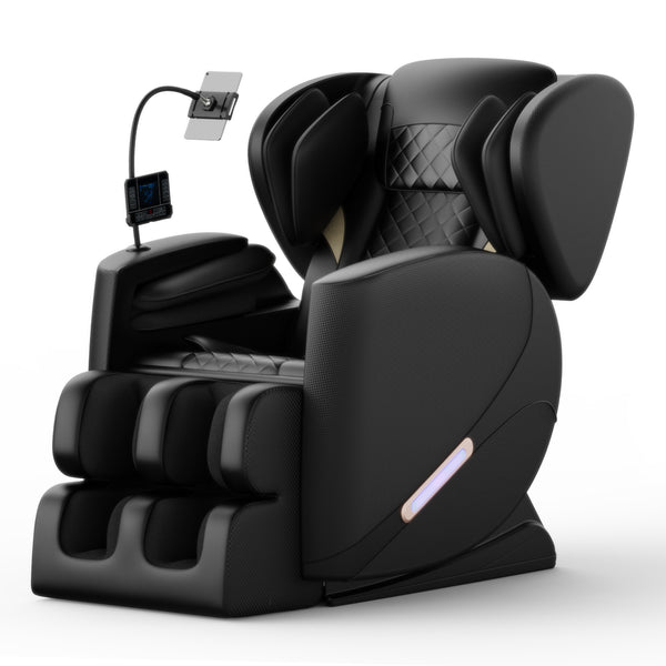 English Elm 2024 Massage Chair Recliner Zero Gravity with Full-Body Air Pressure, Automatic Office L-Shaped Black W1875P154836