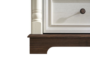 English Elm 8 Drawer Farmhouse Chest Distressed Two-tone Wood Grain Finish Antique Hardware W2393P252366