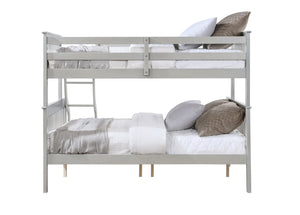 English Elm Marita Gray Twin/Full Bunk Bed - Durable Pine & MDF, 660 lb Capacity, Right Ladder, Easy Assemble B2726S00527