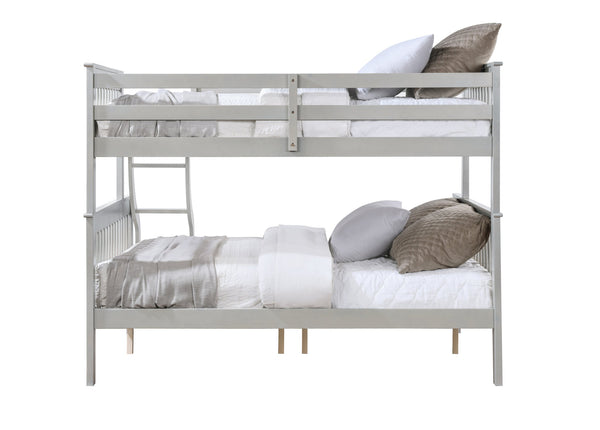 English Elm Marita Gray Twin/Full Bunk Bed - Durable Pine & MDF, 660 lb Capacity, Right Ladder, Easy Assemble B2726S00527