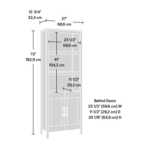 English Elm Bookcase With Doors – Elegant Brown Finish, Adjustable Shelves, Ideal For Modern & Rustic Spaces B356P402661