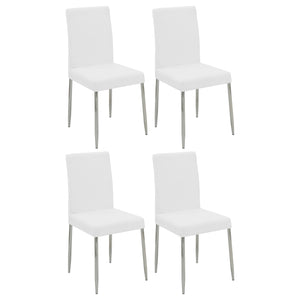 English Elm Houseman White Upholstered Dining Side Chair Set of 4 — Modern Tapered Legs, Plush Leatherette Comfort B062P328655