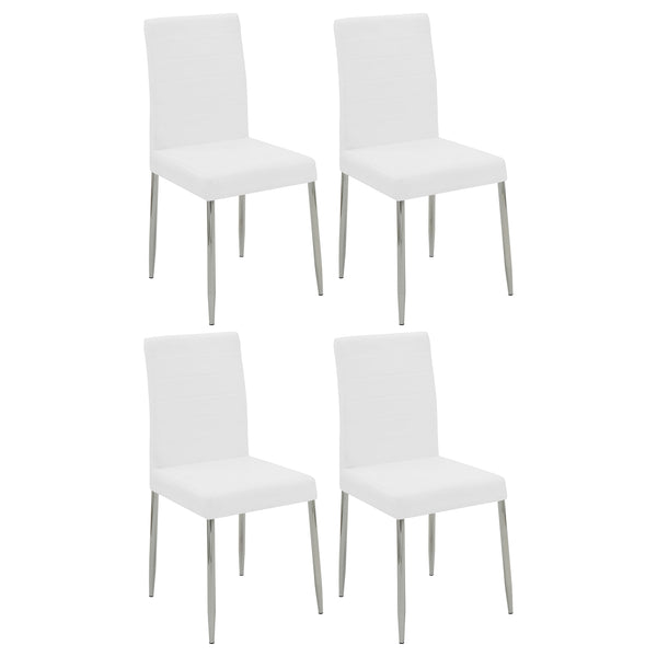 English Elm Houseman White Upholstered Dining Side Chair Set of 4 — Modern Tapered Legs, Plush Leatherette Comfort B062P328655