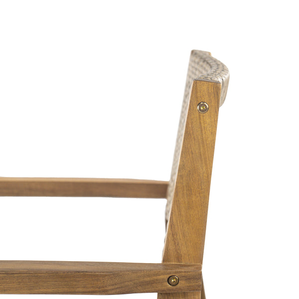 English Elm Christopher Knight Home® - Amaris Acacia Outdoor Dining Chairs Set of 2 with Teak Finish & Wicker Accents, Weather‑Resistant Comfort N775P237216T