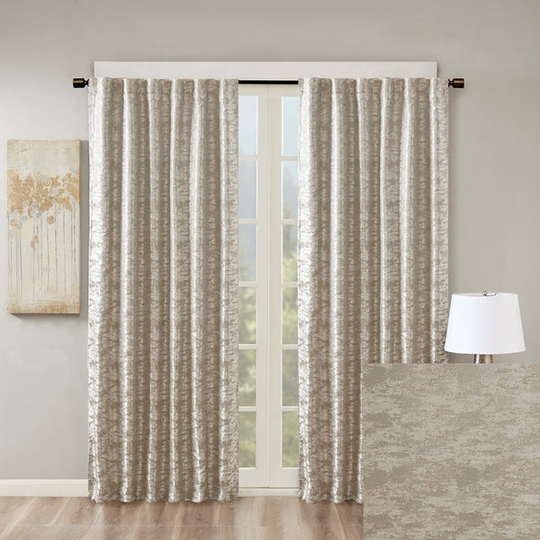 English Elm Jacquard SunSmart Cassius Total Blackout Curtain Panel with Marble Sheen, Noise-Reducing, Energy-Saving Privacy Grey+Silver 3.05 L x 10.63 W x 9.84 H B03599814