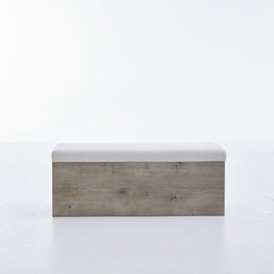 English Elm Shelton Upholstered Flip Top Storage Bench with Textured Ivory Chenille, Light Oak Base, Cozy Seating & Hidden Storage B083P321433