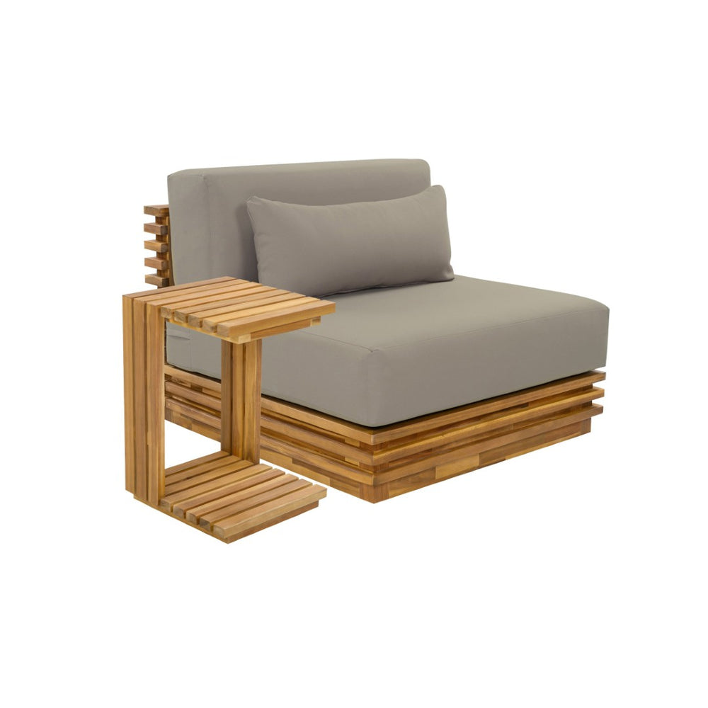 English Elm Oversized Outdoor Acacia Wood Club Chair and Table Set with Water Repellent Cushions N768P392778B