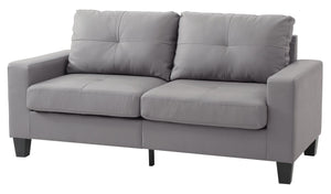 English Elm Modern Gray Sofa PU Track Arm 3-Seater 36"H x 71"W x 32"D - Stylish, Easy Assembly, Versatile Comfort for Living Rooms B078108260