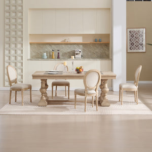 English Elm French Country Dining Chairs Set Of 2 - Elegant Upholstered Round Back Design For Versatile Use W3426P324272