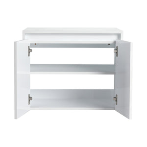 English Elm 72" Float Mount Double Sink Bathroom Vanity Glossy White Plywood Soft Close W999S00535