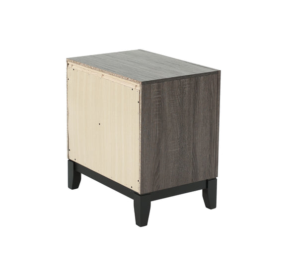 English Elm Bedroom Rustic Grey Oak Nightstand 2-Drawer Pine Bedside Table 24x16x25" Simple Stylish Storage for Lamps & Organized Rooms B011P248055