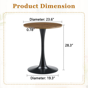 English Elm Round Faux Marble Tulip Dining Table Mid Century Pedestal Base for Compact Kitchens Walnut W2920P395713