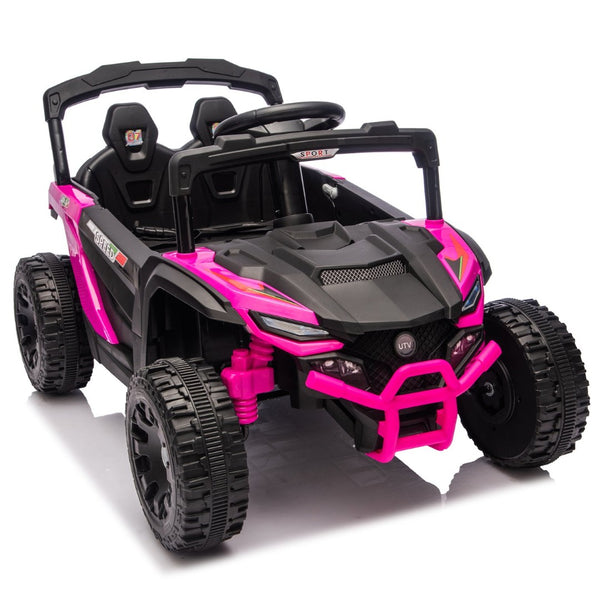 English Elm 24v Kids Utv Ride on with Dual 80w Motors Remote Control and Four Wheel Suspension Pink W1578P342131