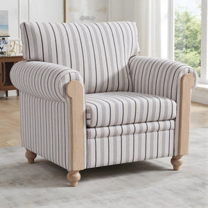 English Elm 1 Seater Pu Upholstered Roll Arm Chair Solid Wood Frame for Living Room Corner W680P409269