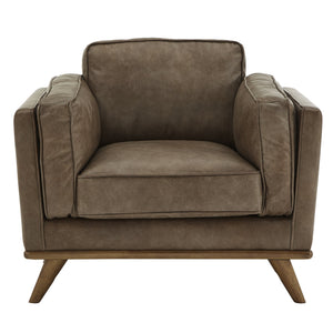 Homelegance Ugo Leather Accent Chair with Tapered Oak Legs for Modern Living Rooms 049C-TN