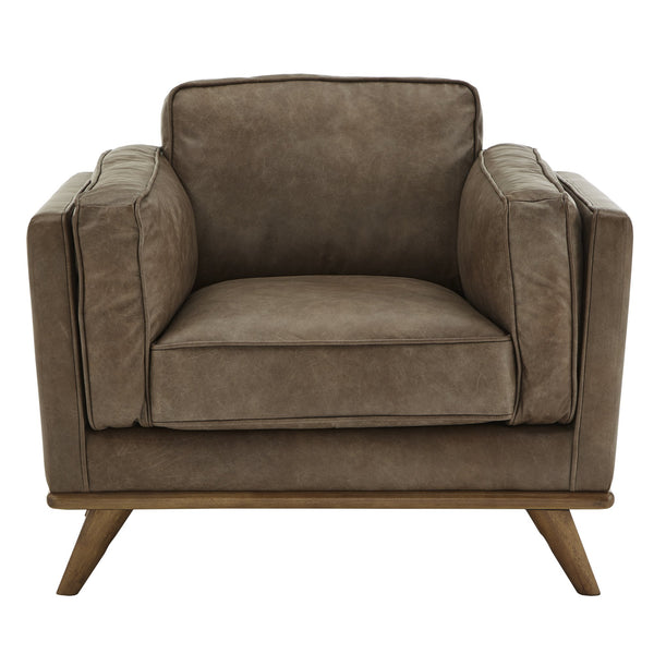 Homelegance Ugo Leather Accent Chair with Tapered Oak Legs for Modern Living Rooms 049C-TN