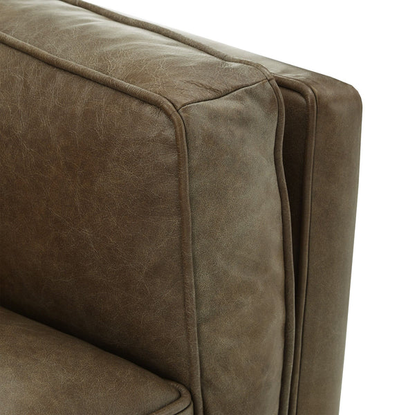 Ugo Leather Accent Chair with Tapered Oak Legs for Modern Living Rooms