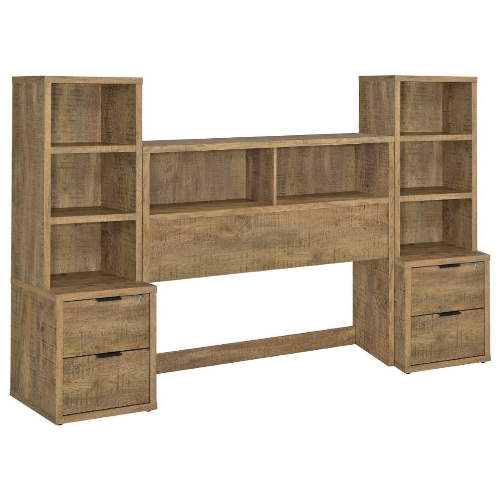English Elm Geary Full Bedroom Set with Bookcase Headboard Usb Charging Nightstands Matte Finish Wood B062S01699