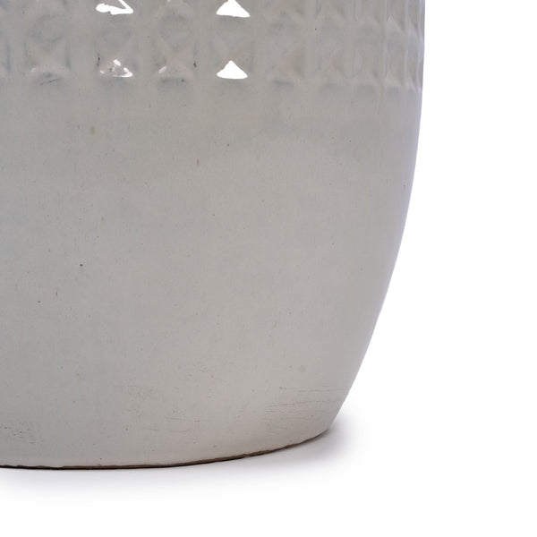 English Elm Set Of 3 Ceramic Flowerpots - Handcrafted Modern Planters In Ancient White For Stylish Spaces W3273P321485-GIGA