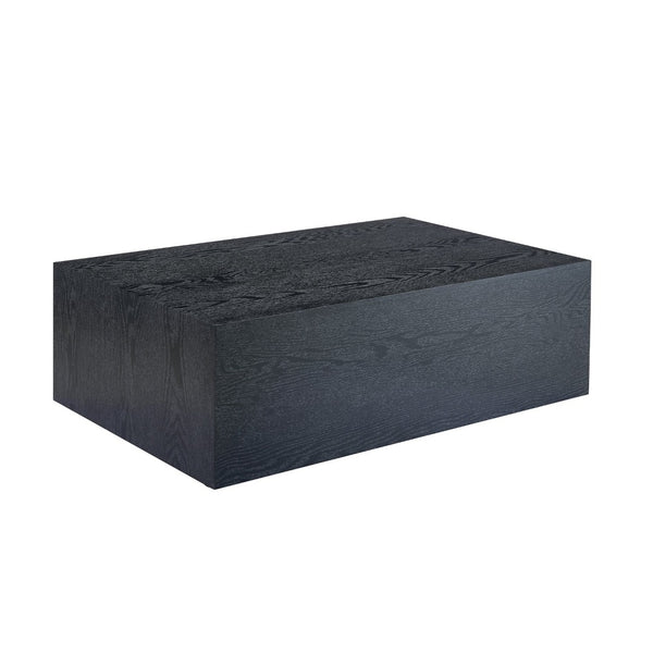English Elm 39.3*23.6*11.8 Low Profile Mdf Coffee Table Black Wood Grain Finish Modern Living Room W1151P433600