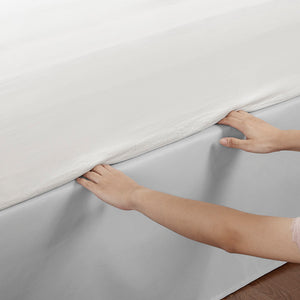 JLA Home Madison Park - Wrap Around Adjustable Bedskirt with 26" Drop, Non-Slip Band, Wrinkle-Resistant Fit for Neat Beds Grey MP11-5366
