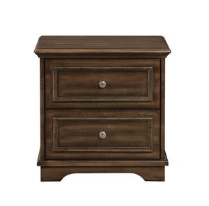 English Elm Franklin Walnut Four Piece Full Bedroom Suite with Headboard Dresser and Nightstand B2726P457620
