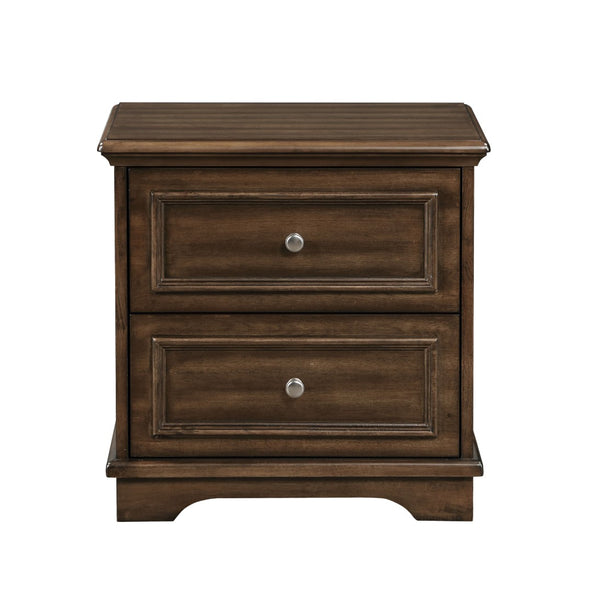 English Elm Franklin Walnut Four Piece Full Bedroom Suite with Headboard Dresser and Nightstand B2726P457620