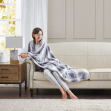 Madison Park Zuri Glam/Luxury Oversized Faux Fur Throw MP50-2830 Grey