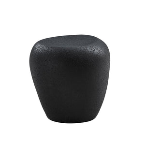 English Elm 19.29 Inch Fiberglass Stacked Stone Side Table Sculpted Organic Form for Living Room Black W2582P427033