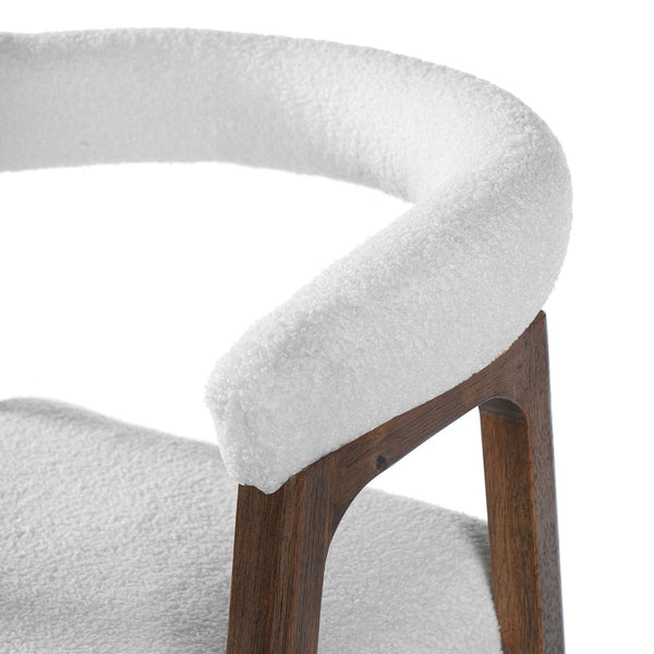 English Elm 24'' Upholstered Counter Stools with Arms Beige Set of 2 for Kitchen Island Walnut N780P354192D