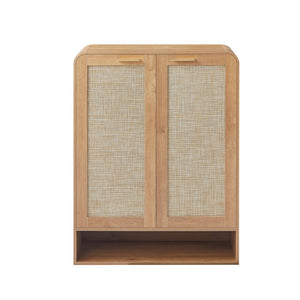 English Elm Rattan Door Shoe Cabinet Six Tier Adjustable Shelving Entryway Storage Organizer Caramel W1820P399463