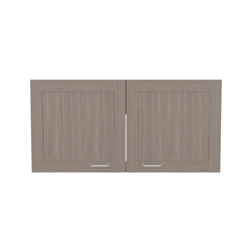 English Elm Utica Wall Cabinet with Mirrored Front and Clear Shelves for Modern Kitchens — Durable Engineered Wood Storage Beige B092P309178