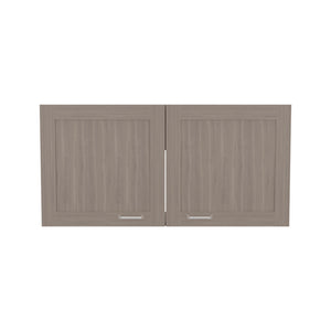 English Elm Utica Wall Cabinet with Mirrored Front and Clear Shelves for Modern Kitchen Organization and Durability Beige B092P309178
